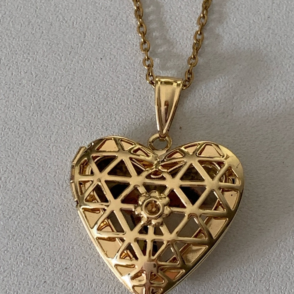 Gold Plated Heart Locket Necklace